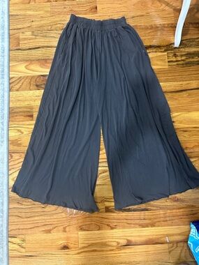 lunya organic Pima wide leg Charcoal Gray Elastic-Waist Wide Pants